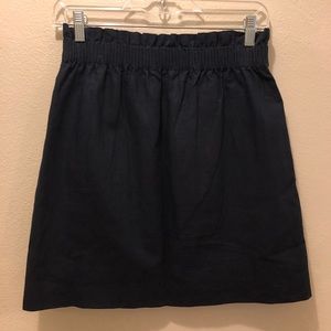 J Crew Navy Linen/Cotton Skirt Size 2